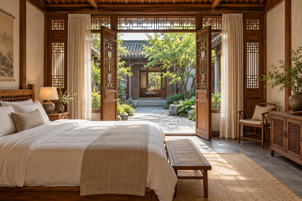 A welcoming courtyard stay with traditional Chinese architecture.