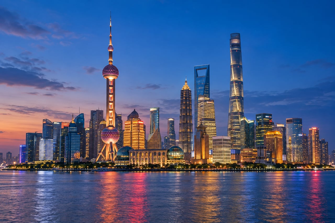 Shanghai skyline beside the Huangpu River.